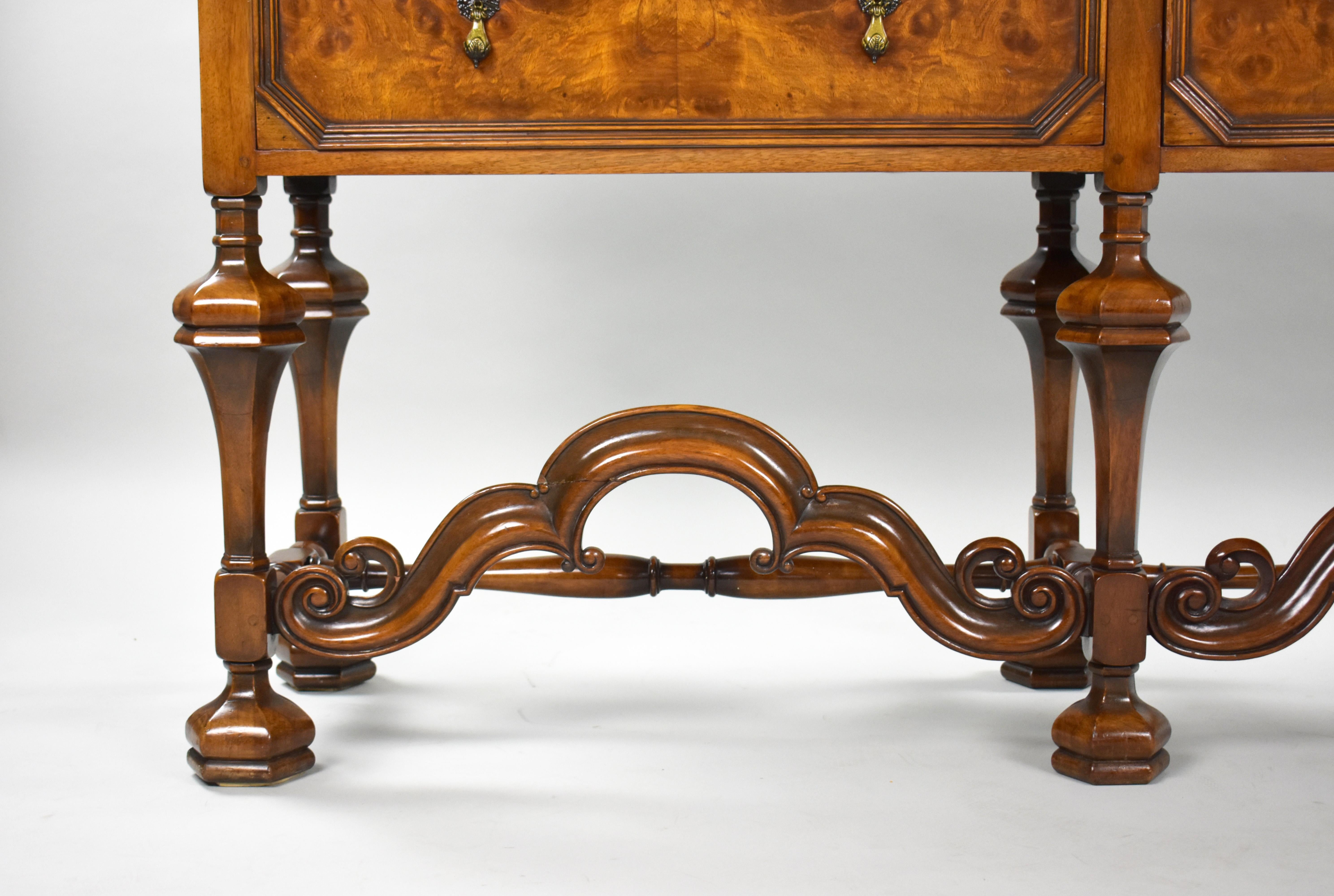 19th Century English William & Mary Revival Walnut Dresser Base 5