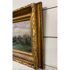 19th Century English Windmill Oil on Canvas