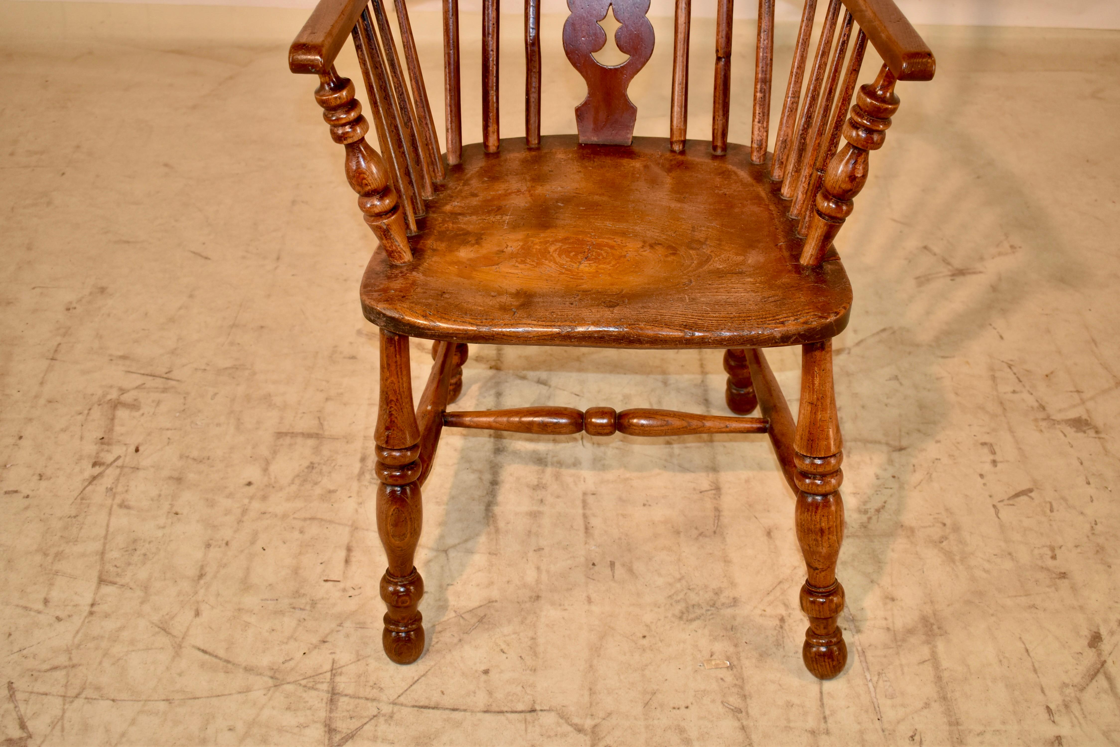 Silla Windsor inglesa del siglo XIX Olmo en venta