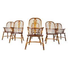 19th Century English Windsor Chairs, Set of 6