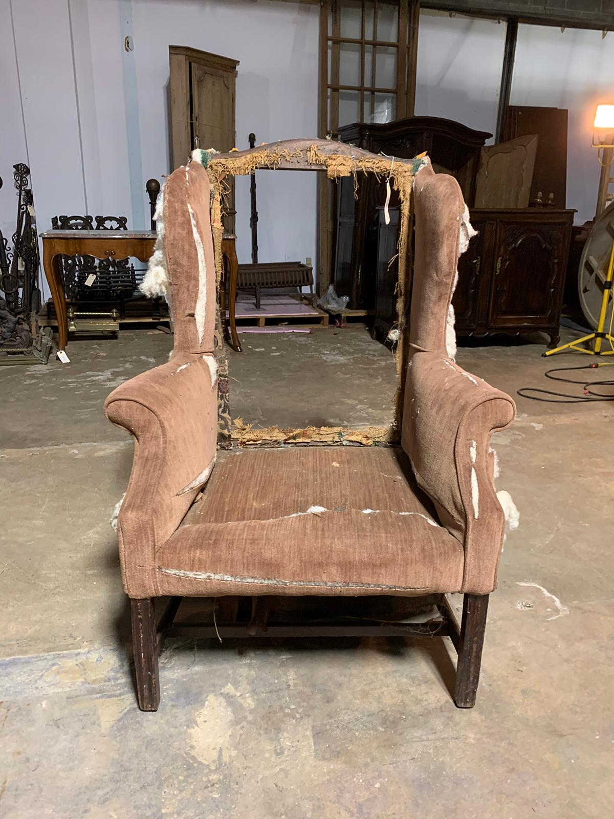 19th century English wingback chair
Measures: 33