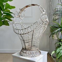 19th Century English Wirework Basket Planter