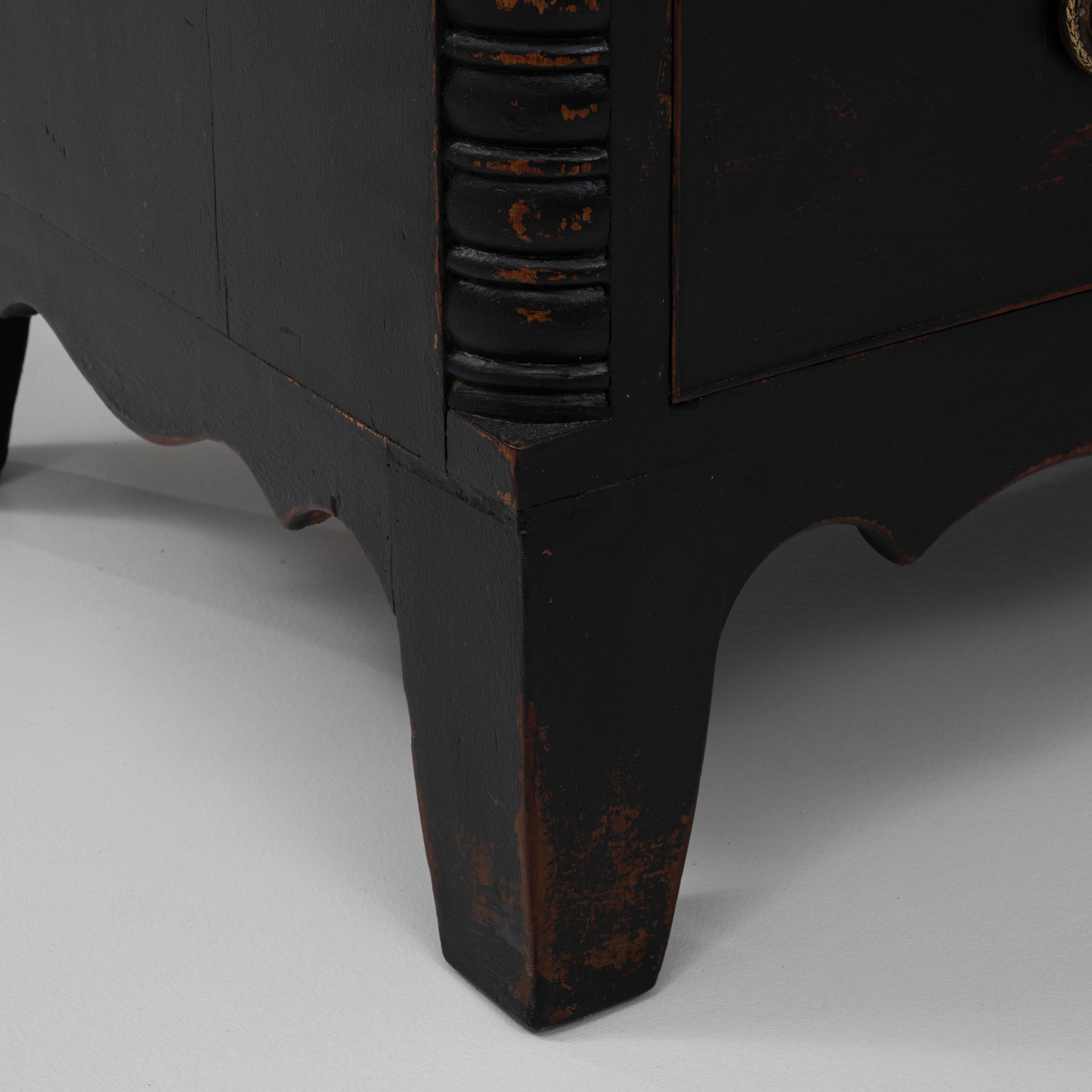 19th Century English Wood Black Patinated Chest Of Drawers 7