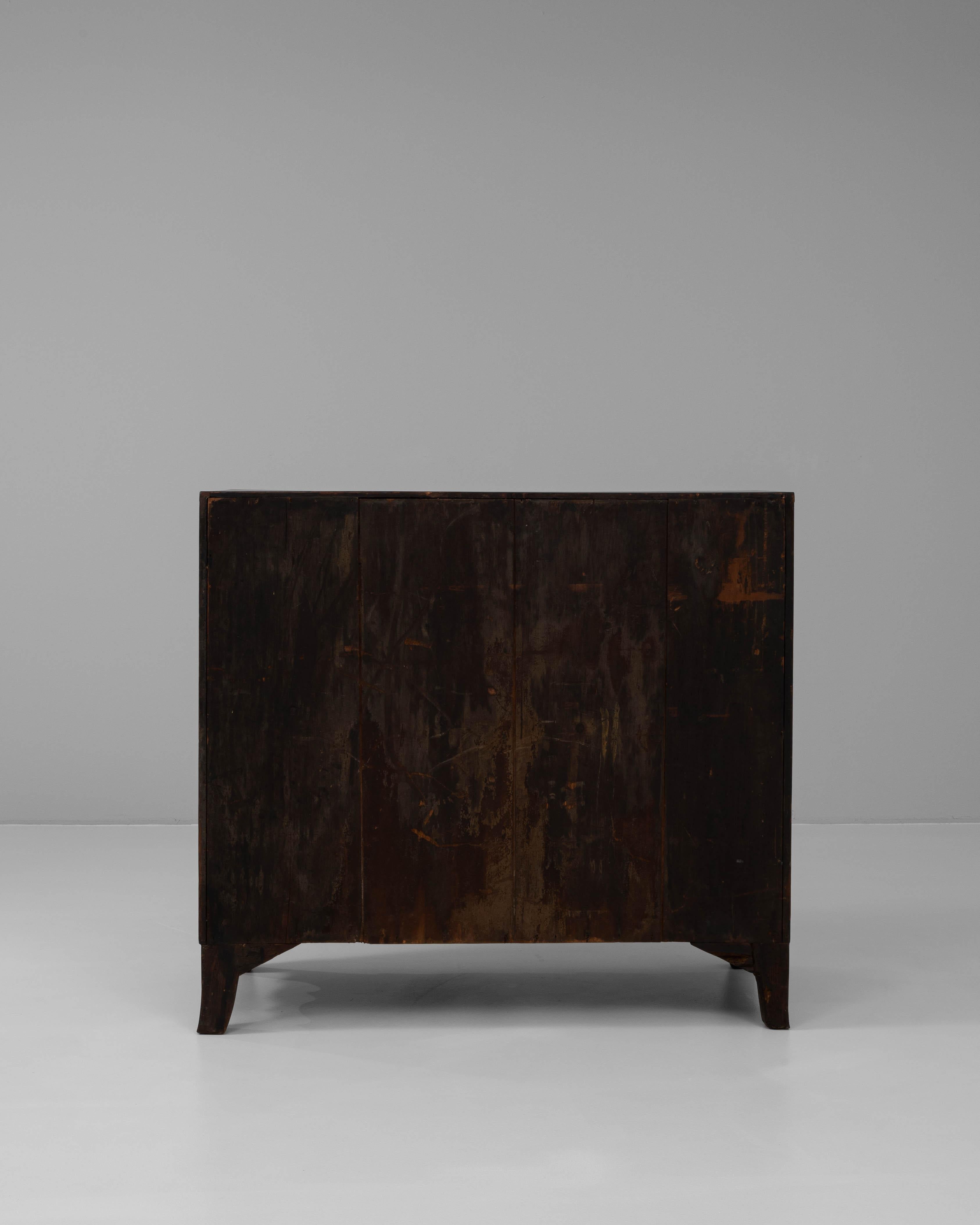 19th Century English Wood Black Patinated Chest Of Drawers 9