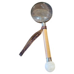 Antique 19th Century English Wood Handle Magnifying Glass
