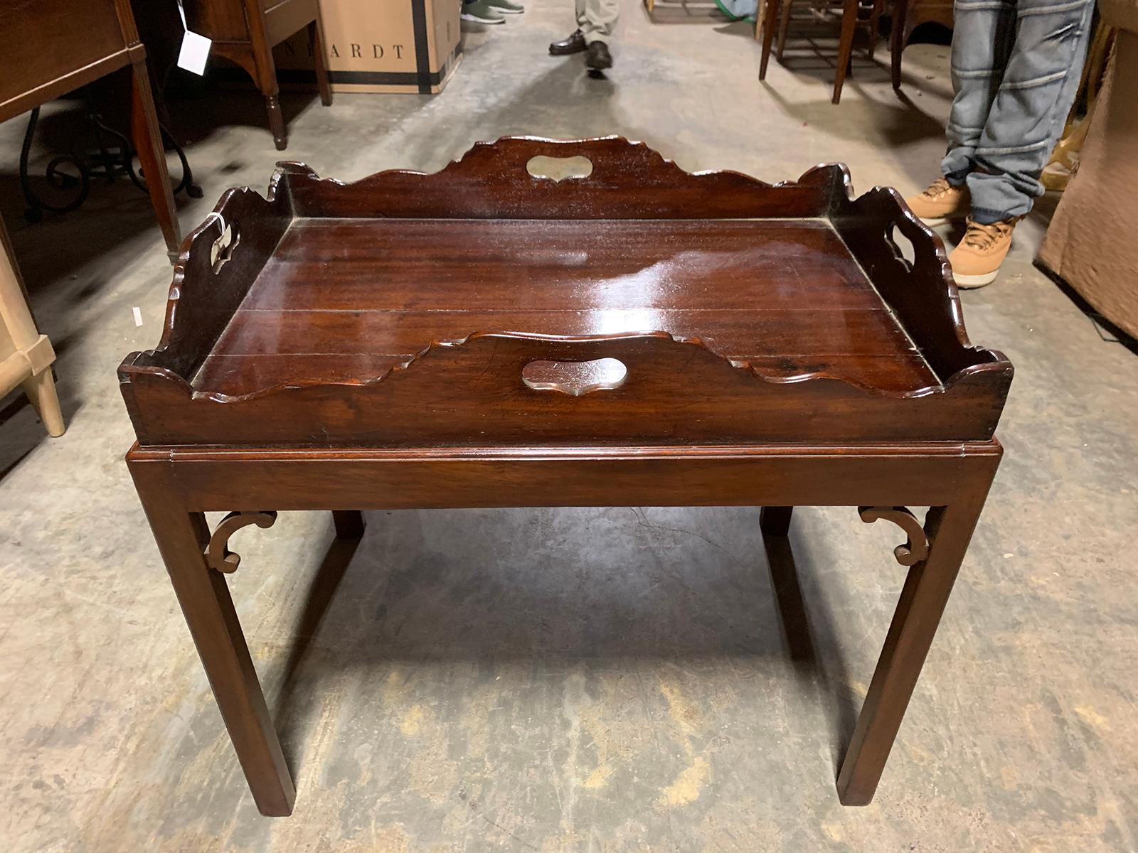 19th Century English Wood Tray Table For Sale 11