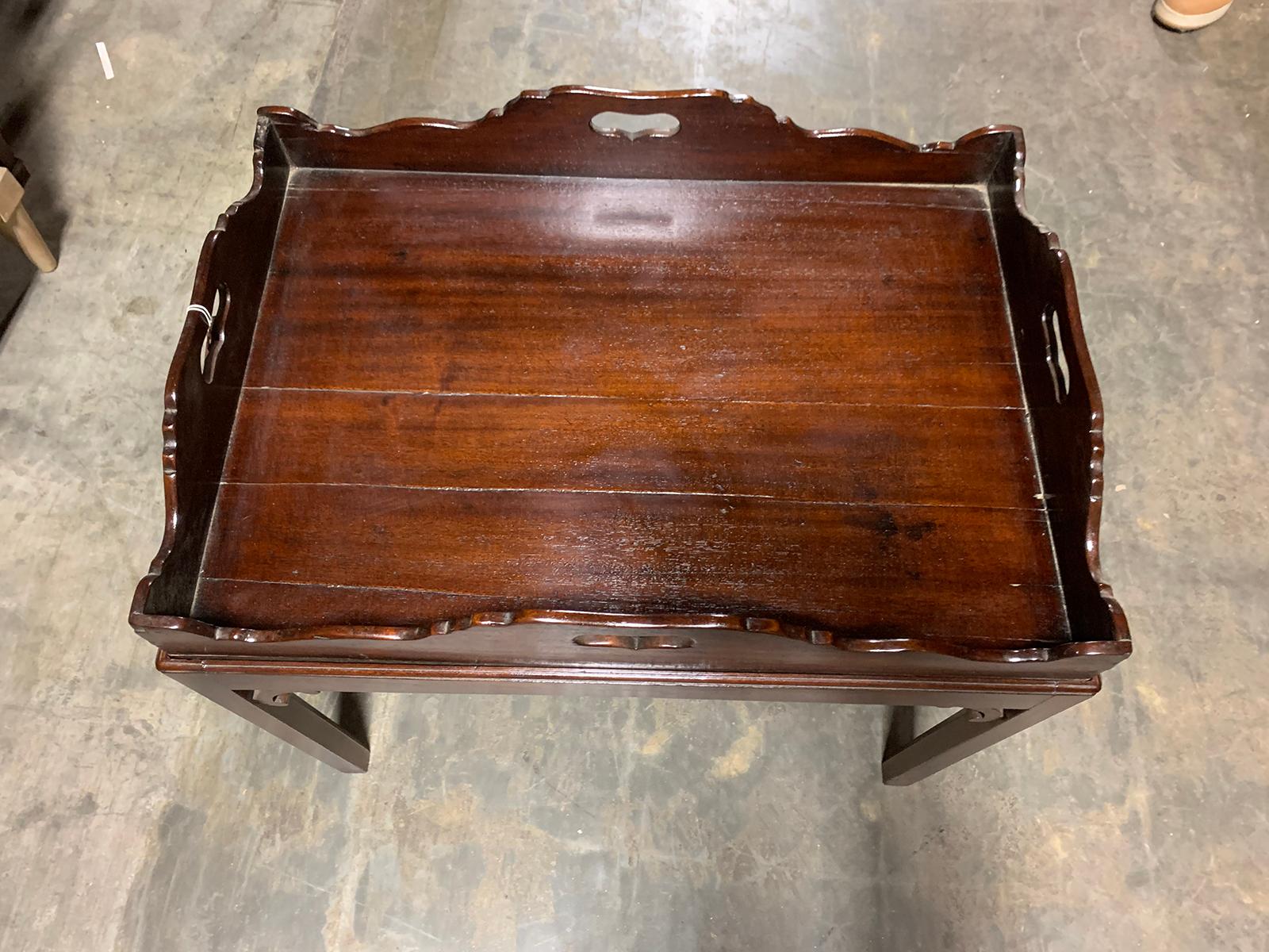 19th Century English Wood Tray Table For Sale 2