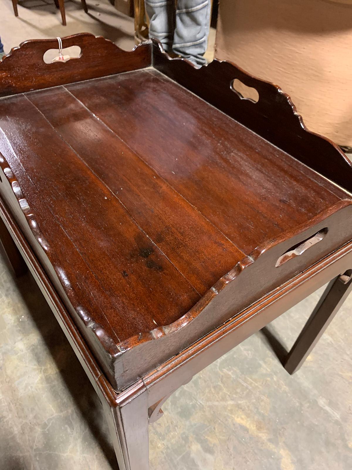 19th Century English Wood Tray Table For Sale 3