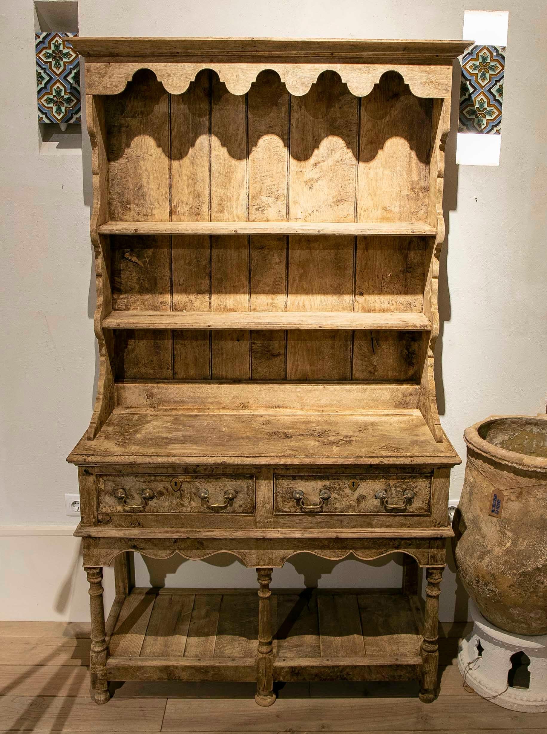 19th Century English Wooden Chest, Drawers, Shelves with decorative skirt on Top For Sale 12