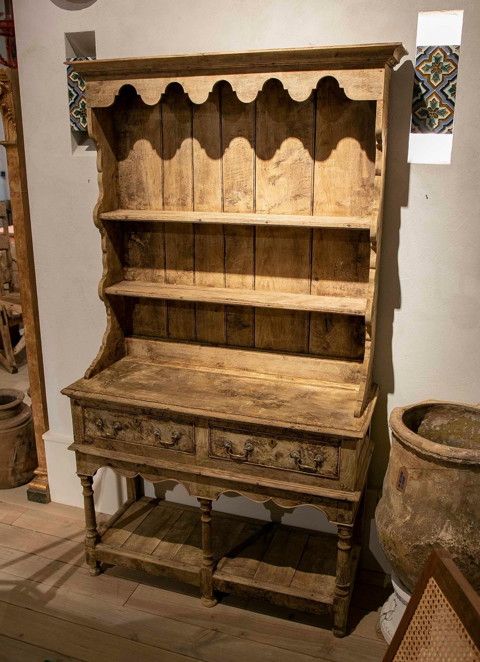 19th Century English Wooden Chest, Drawers, Shelves with decorative skirt on Top For Sale 13