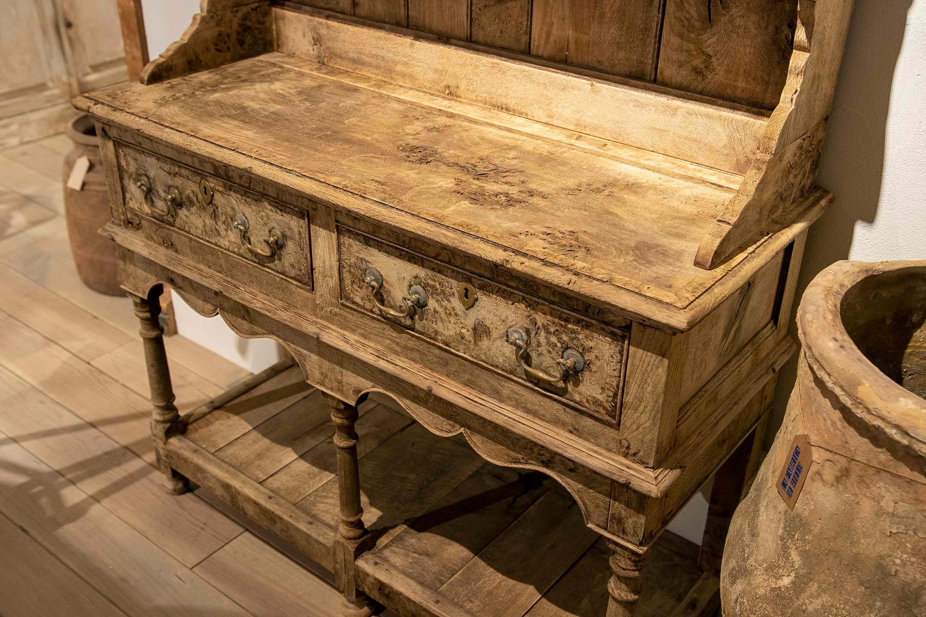 19th Century English Wooden Chest, Drawers, Shelves with decorative skirt on Top For Sale 15