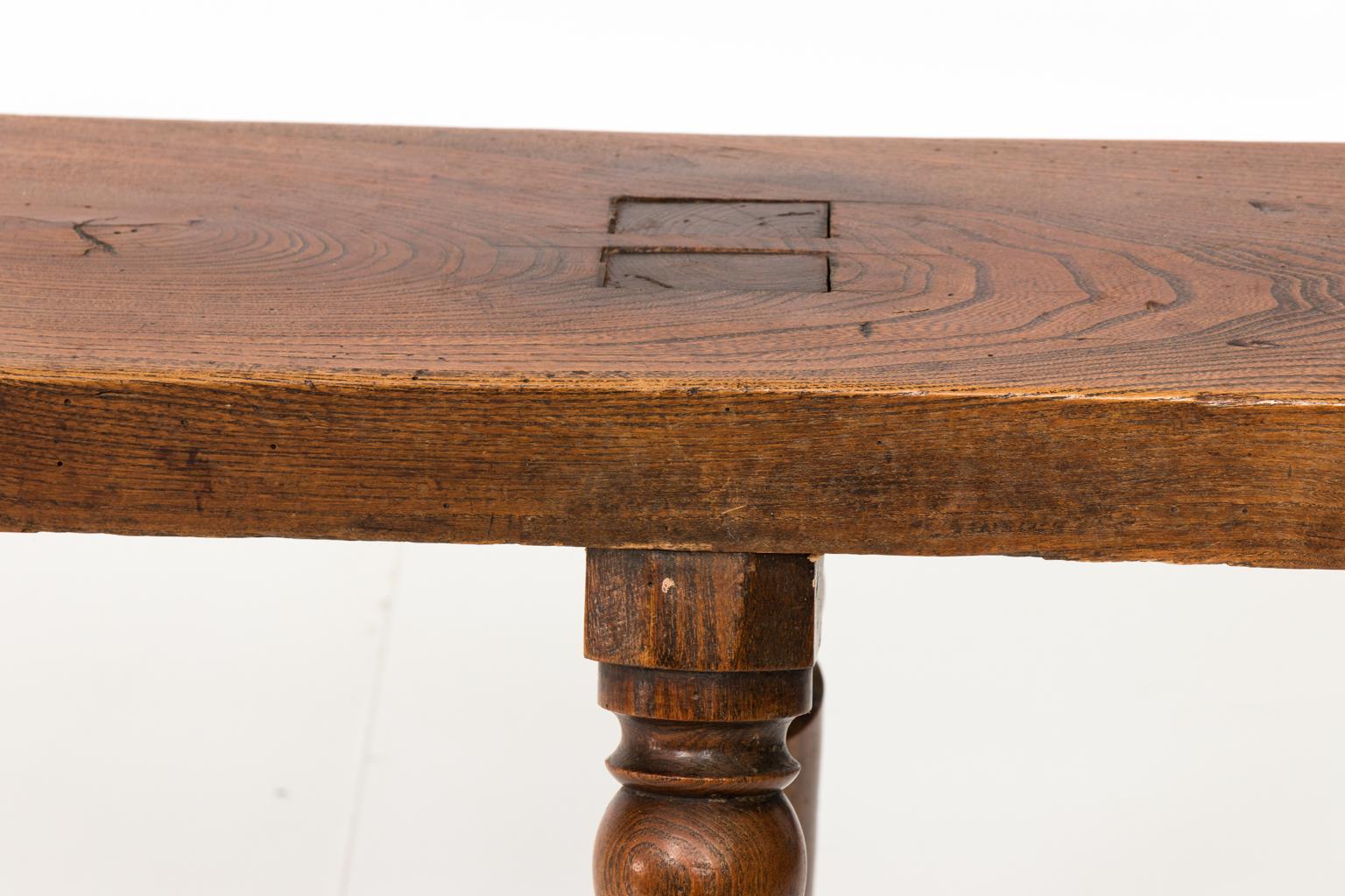 19th Century English Wooden Hall Bench 1