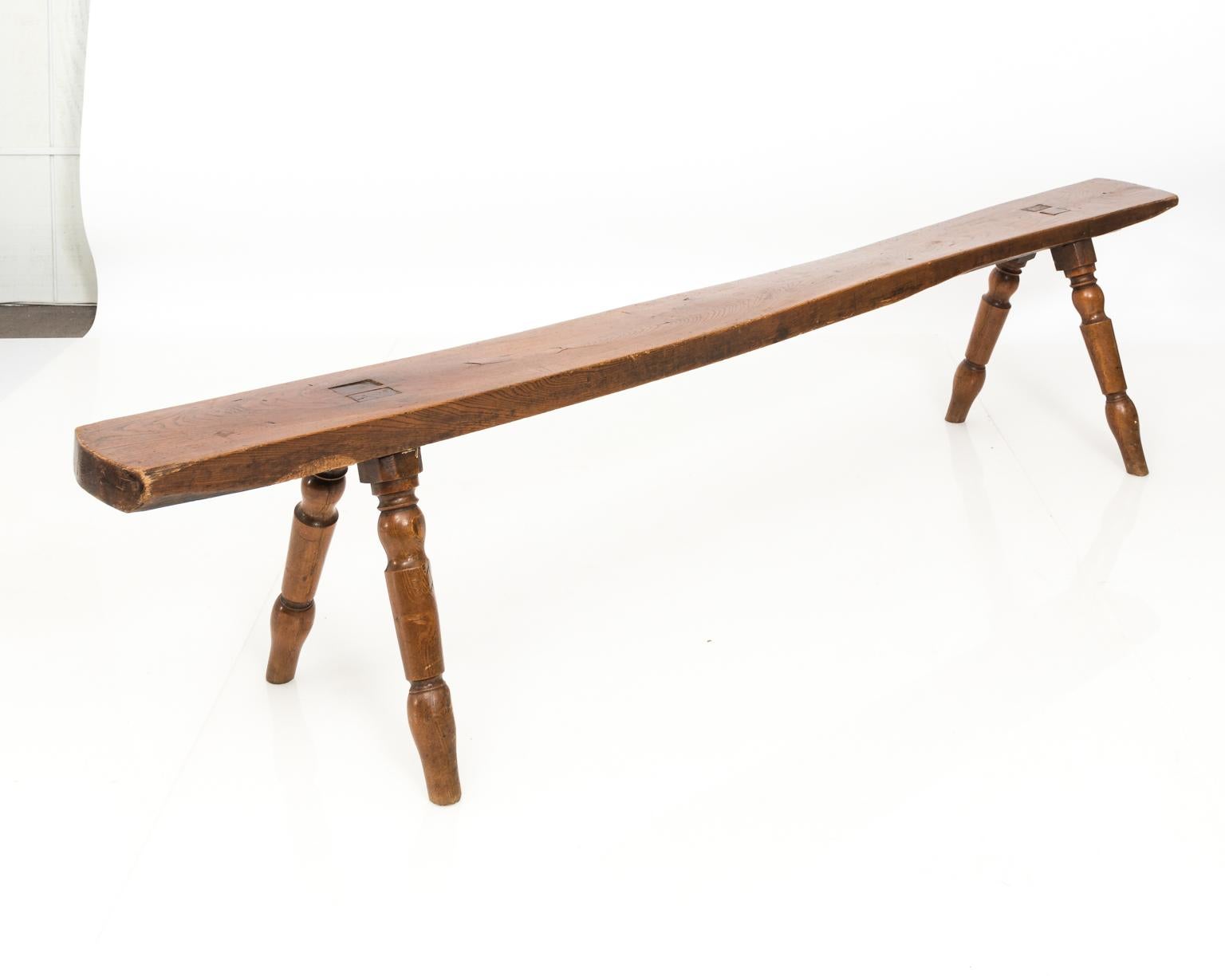 19th Century English Wooden Hall Bench 6