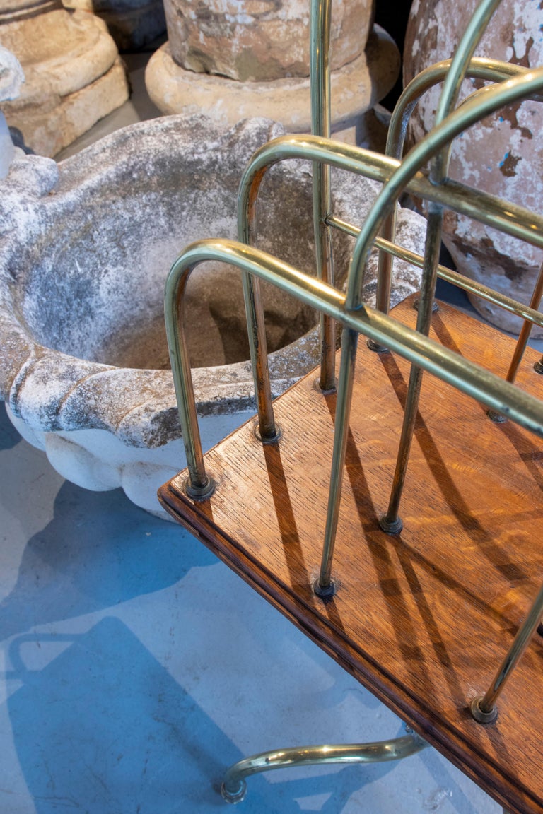 The Rack England 19th Century English Wooden Magazine Rack of Bronze and Wood For Sale ...