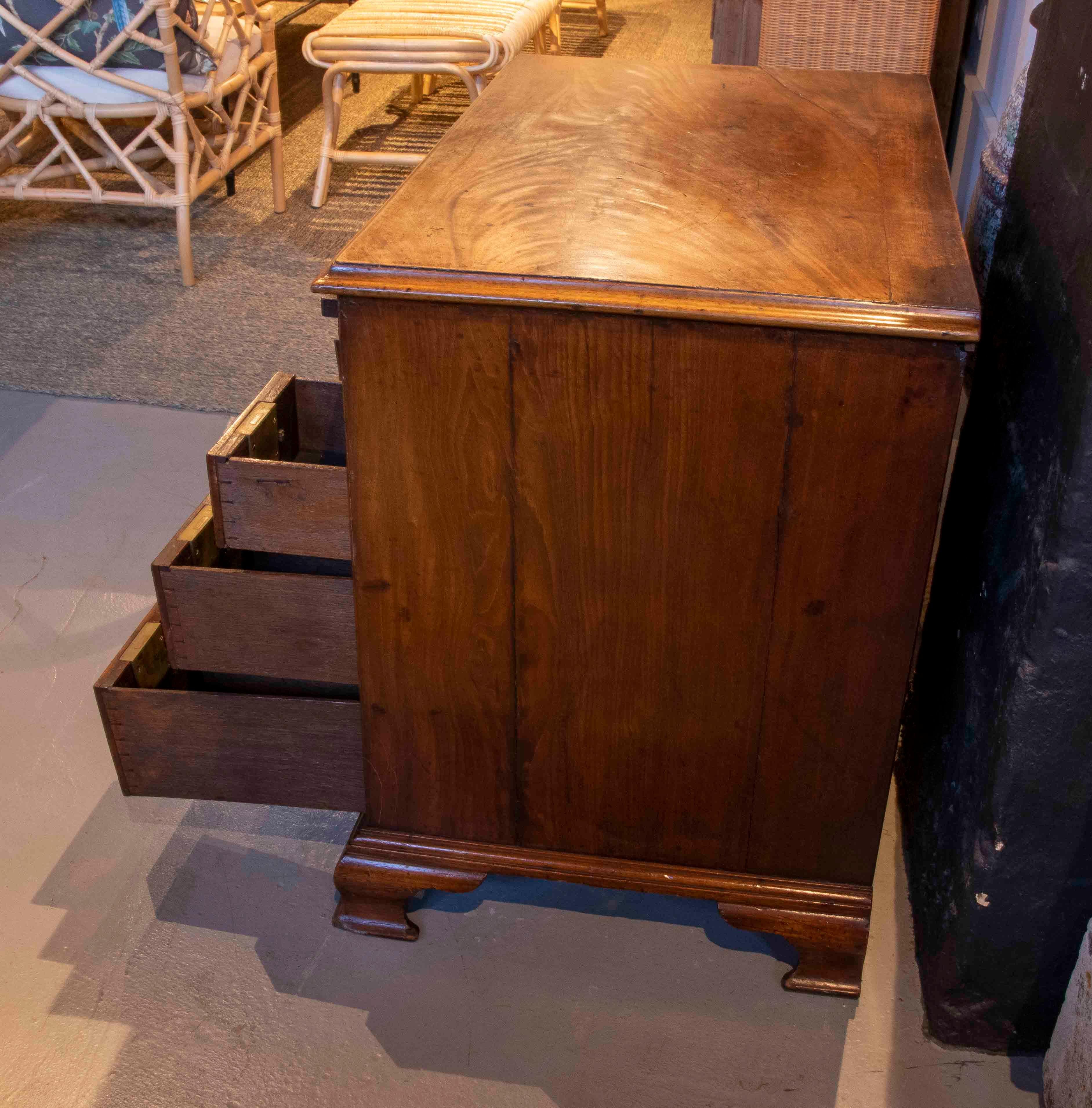 19th Century English Writing Desk with Drawers and Original Bronze Fittings 9