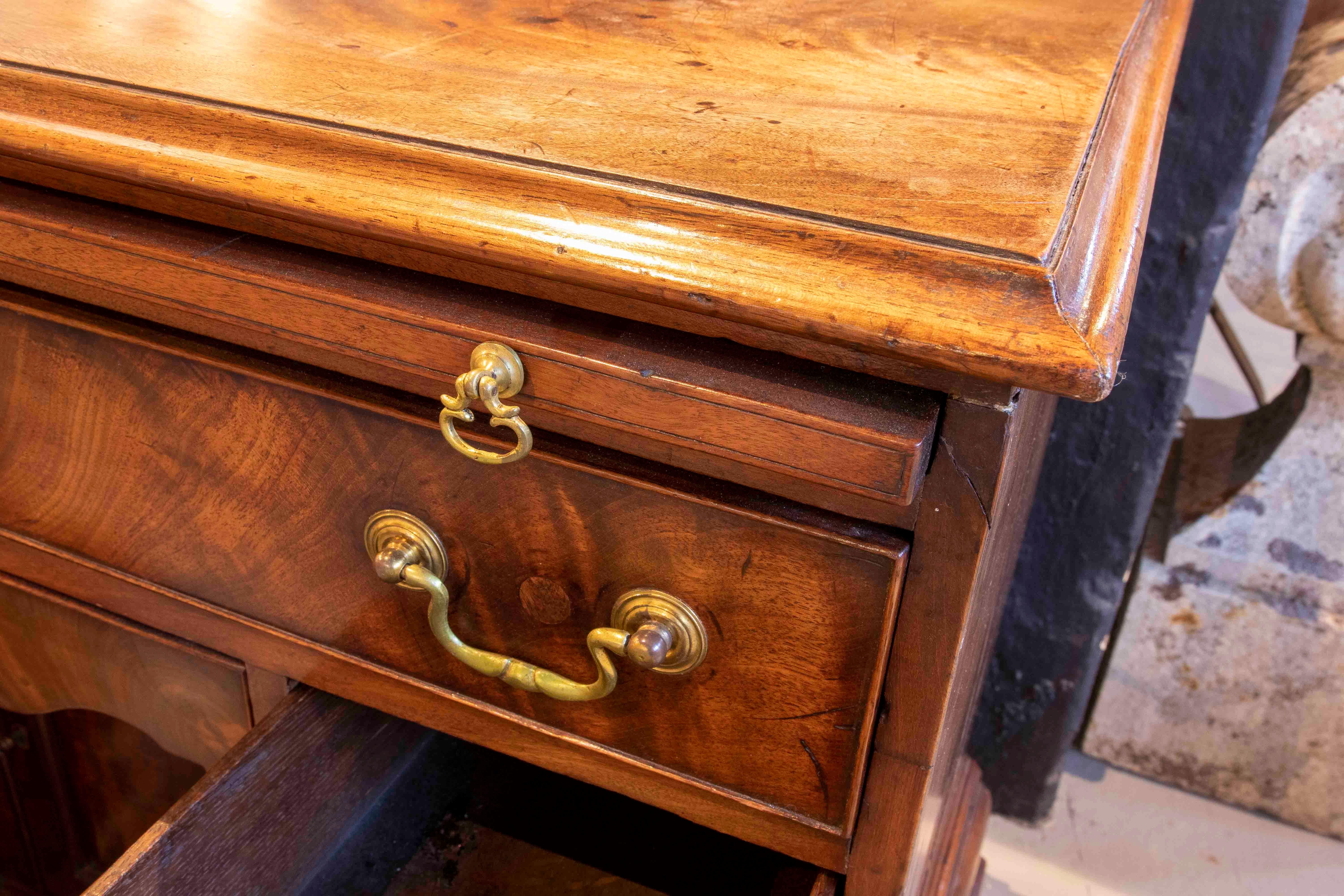 19th Century English Writing Desk with Drawers and Original Bronze Fittings 5