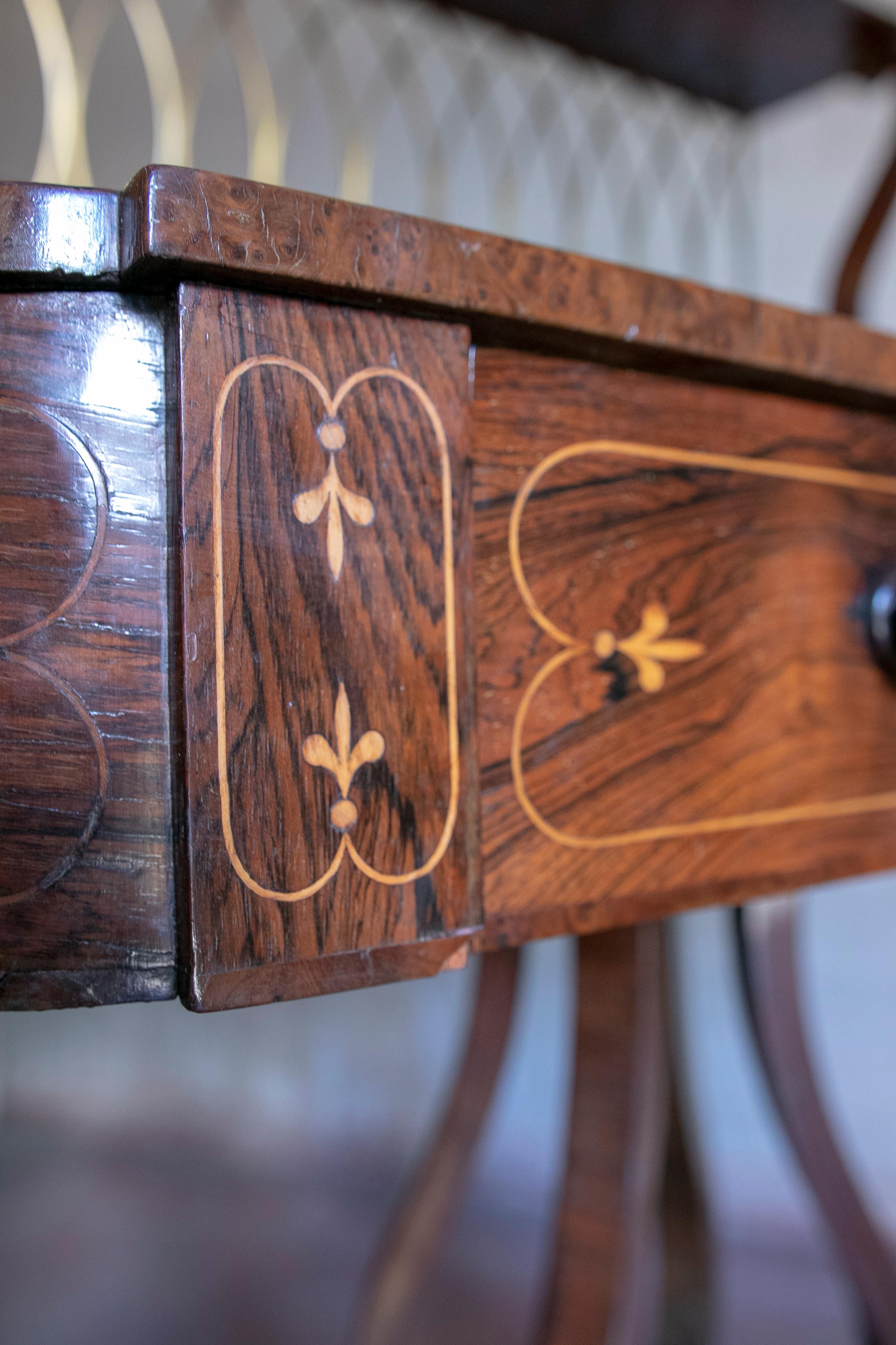 19th Century English Writing Table with Drawers and Bronze Fittings For Sale 10