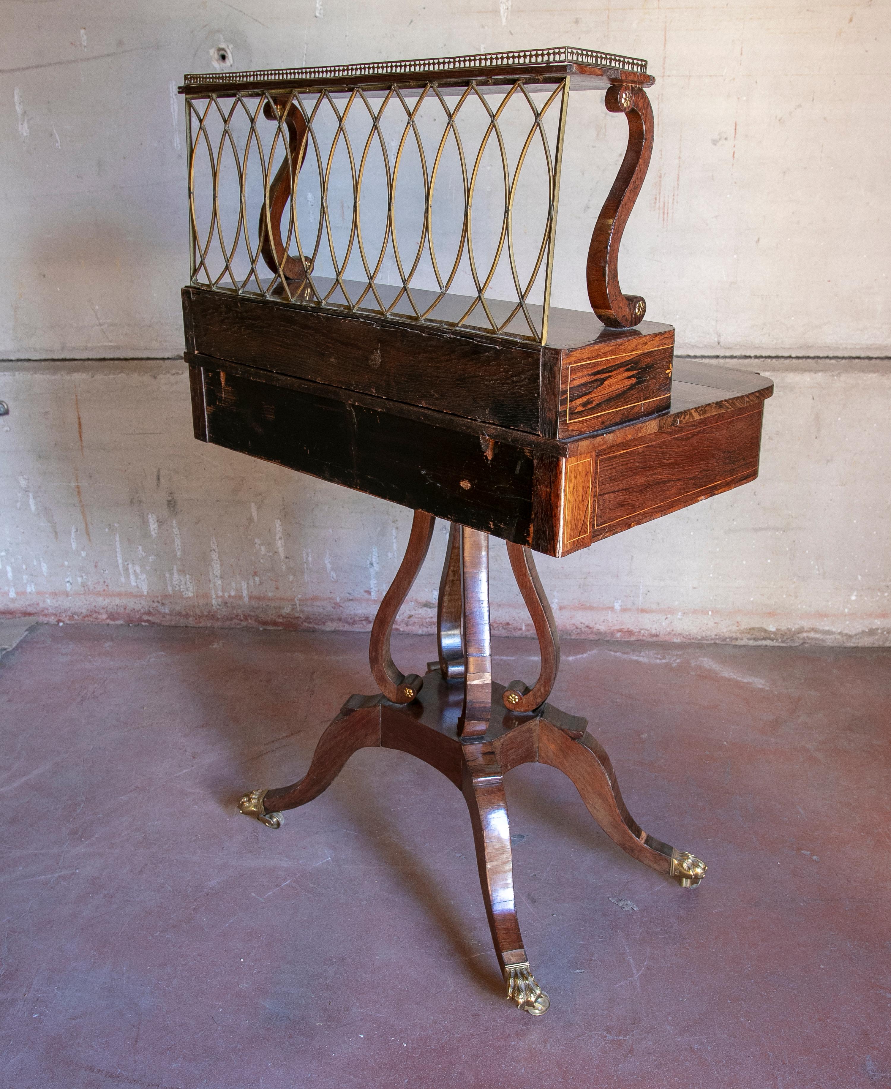 19th Century English Writing Table with Drawers and Bronze Fittings For Sale 3