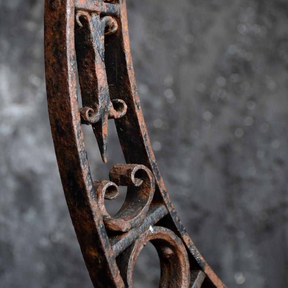 19th Century English Wrought Iron and Carved Wood Locksmiths Trade Sign 5