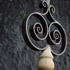 19th Century English Wrought Iron and Carved Wood Locksmiths Trade Sign