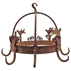 19th Century English Wrought Iron Dutch Crown Game Rack
