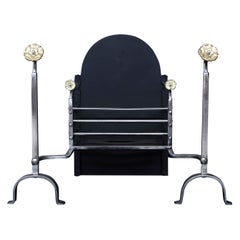 19th Century English Wrought Iron Firegrate