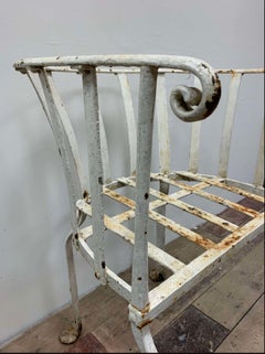 Englischer schmiedeeiserner Gartenstuhl aus dem 19. Jahrhundert mit geschwungener Rückenlehne