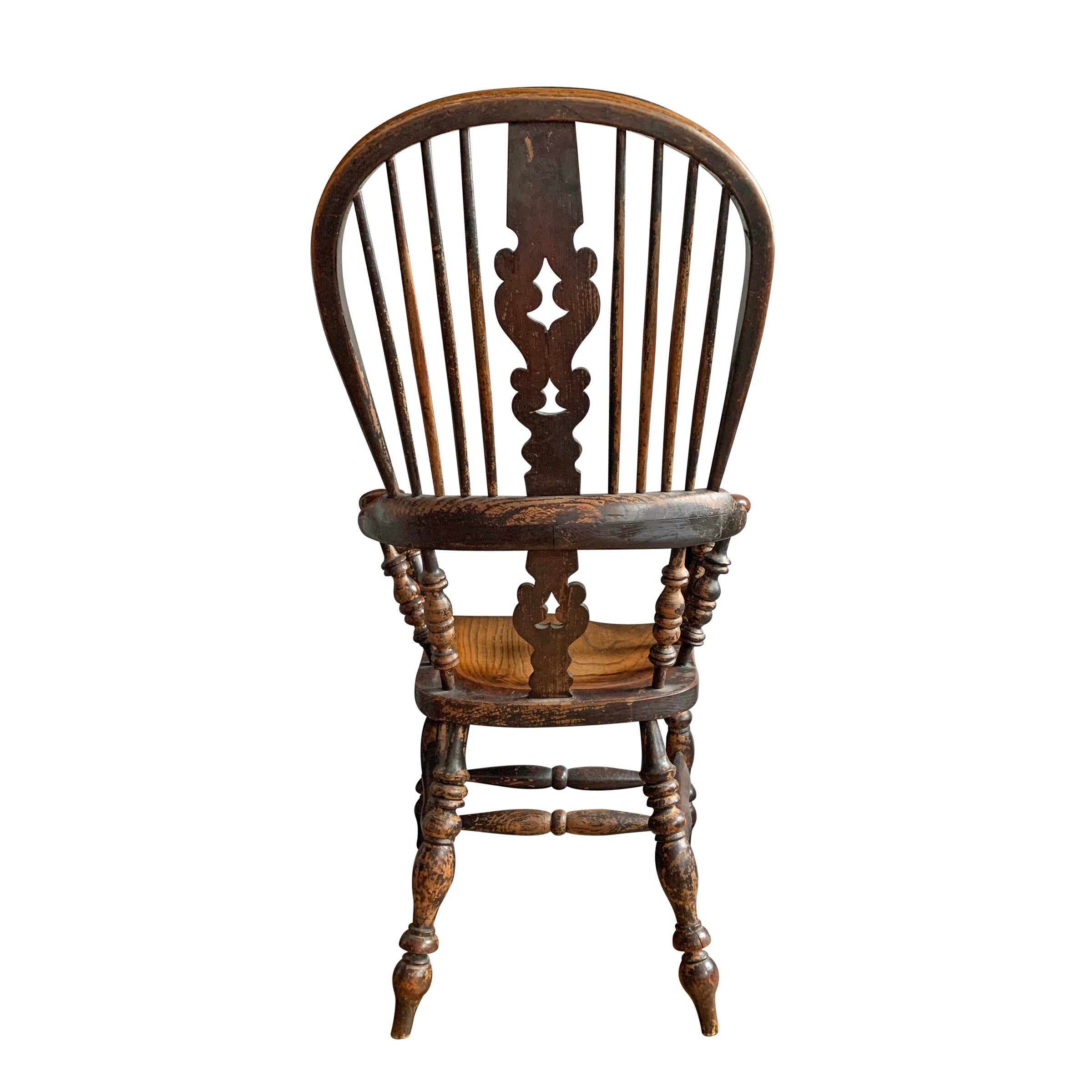 19th Century English Yew Wood Windsor Chair 5