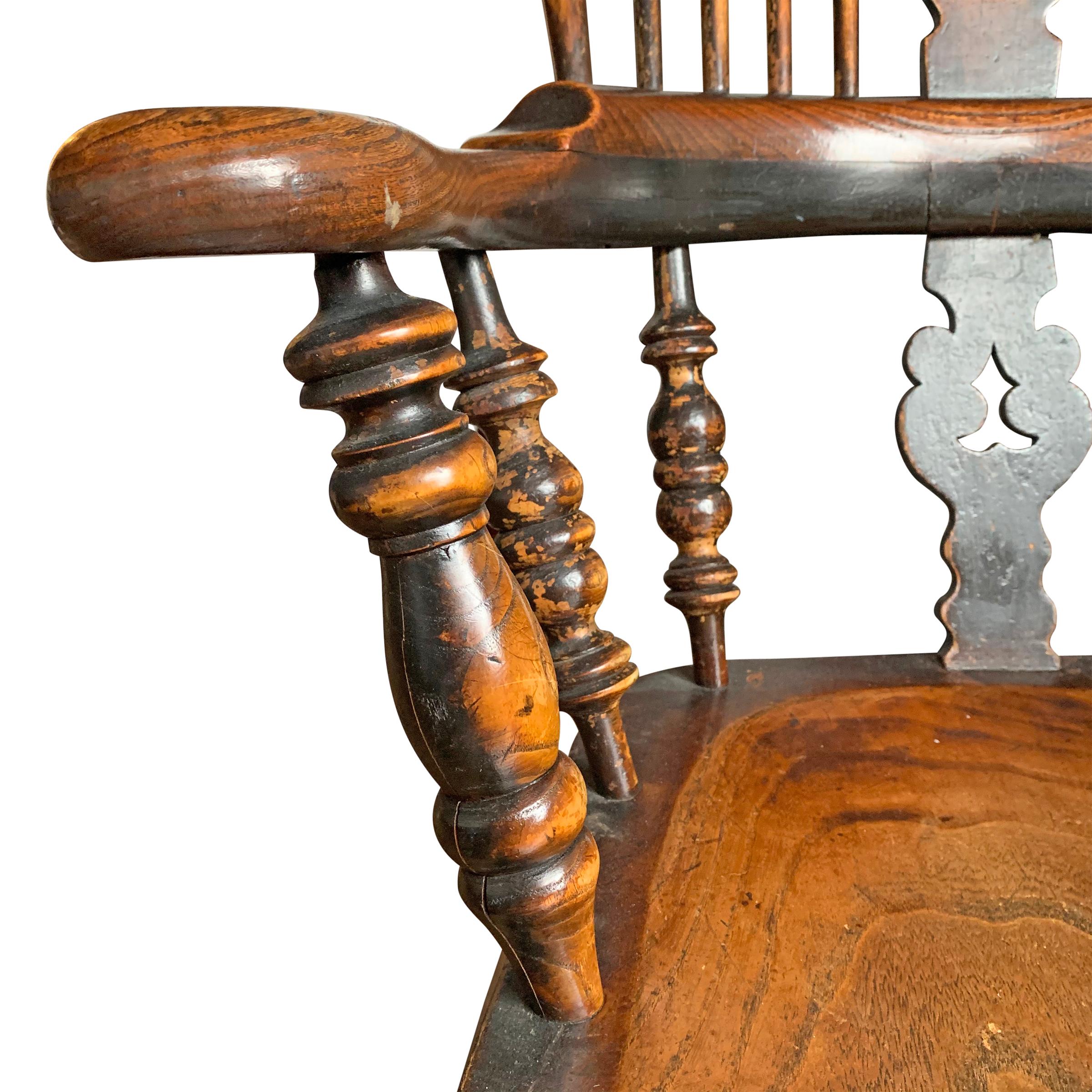 Mid-19th Century 19th Century English Yew Wood Windsor Chair