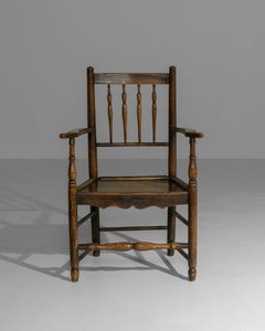 19th Century English Yorkshire Oak Spindle-Back Armchair