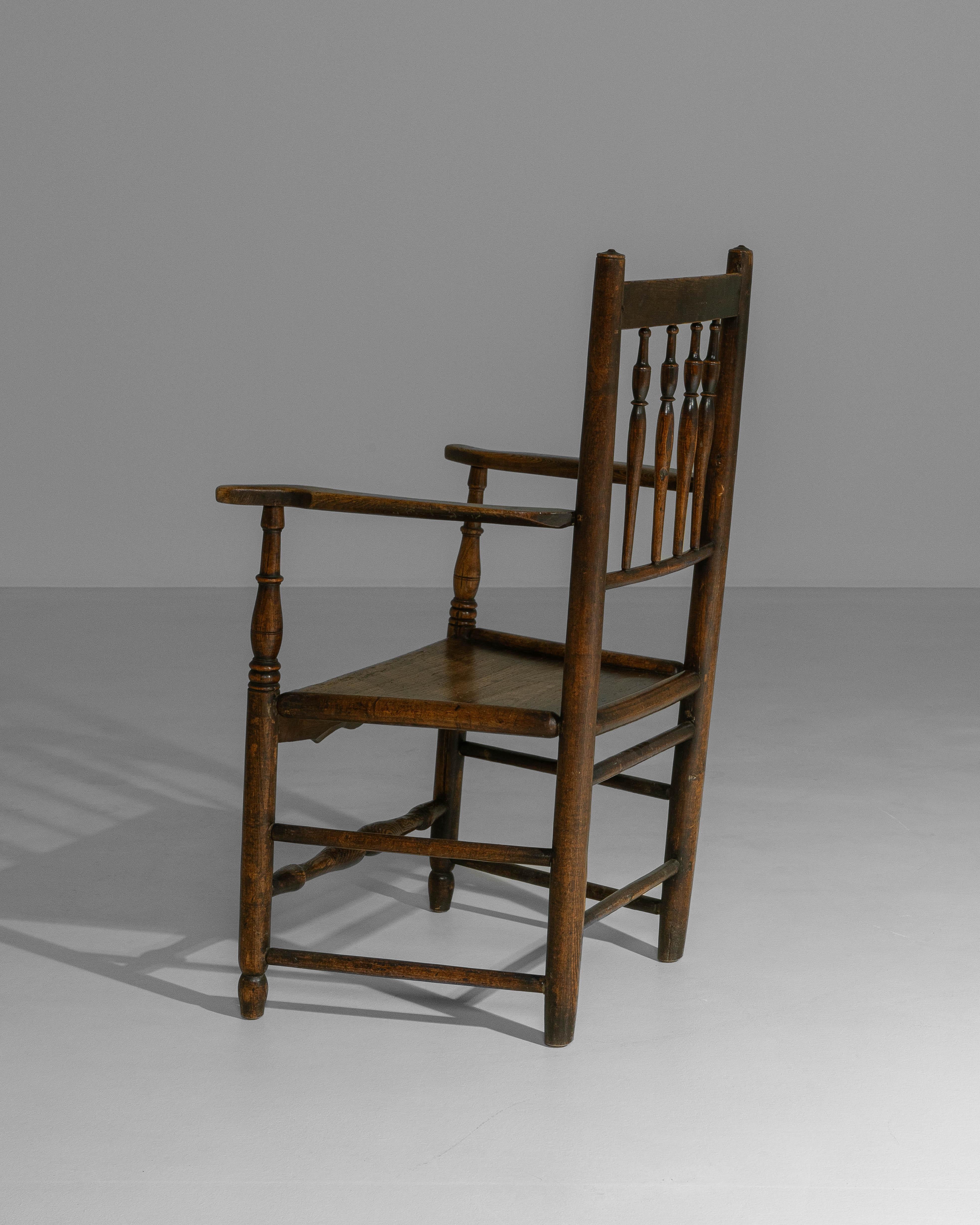 19th Century English Yorkshire Oak Spindle-Back Armchair im Zustand „Gut“ im Angebot in High Point, NC