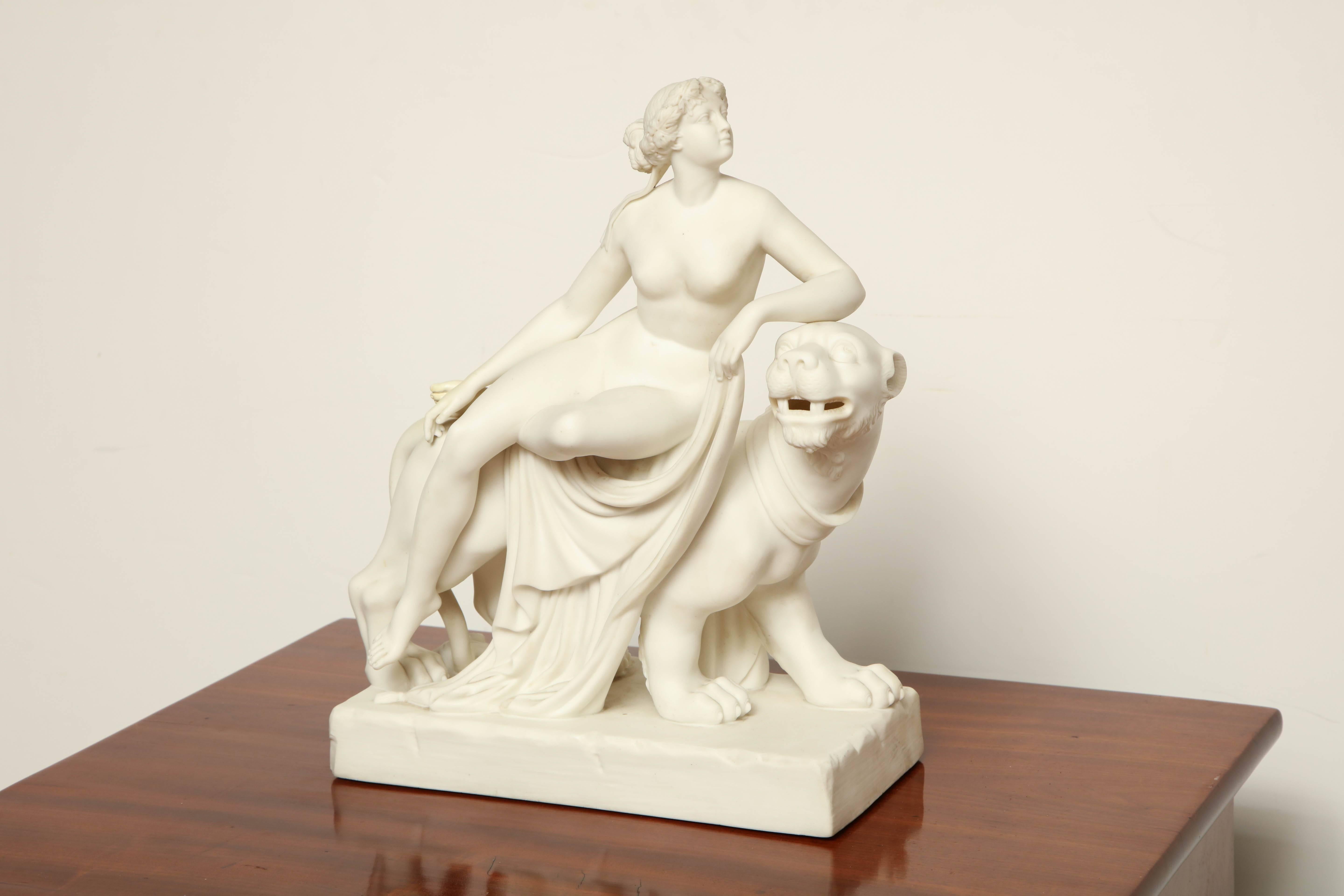 19th century English, Parian model of Ariadne and the panther.