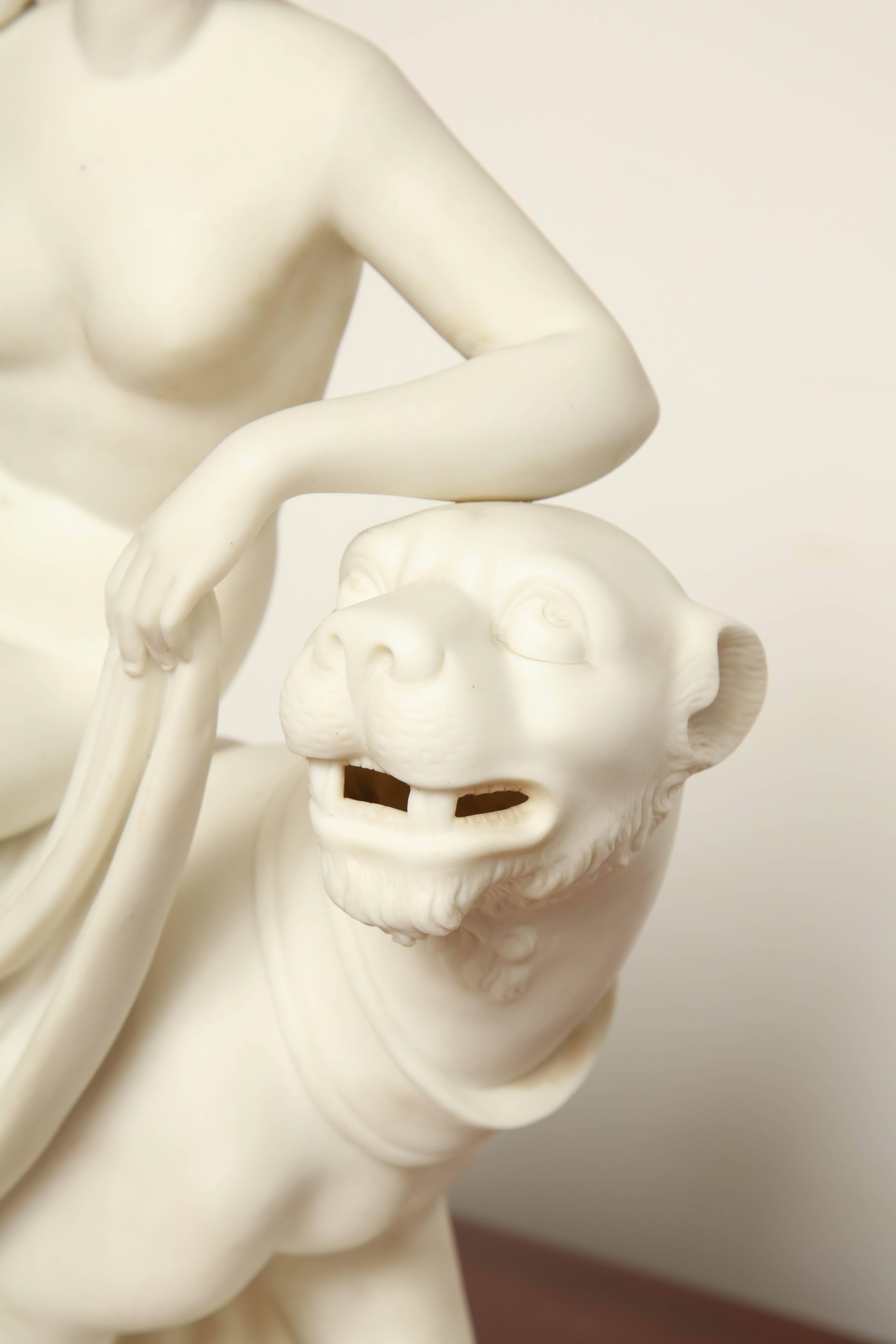 19th Century English, Parian Model of Ariadne and the Panther In Good Condition For Sale In New York, NY