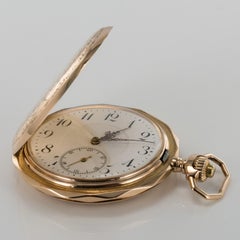 19th Century Engraved 18 Karat Rose Gold Breguet Machenery Pocket Watch