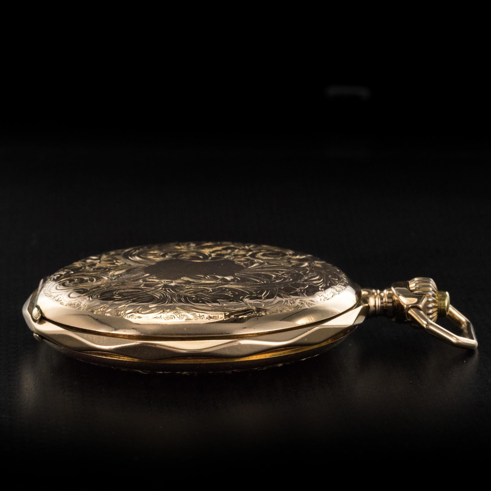 Reloj de bolsillo Breguet Machenery de oro rosa de 18 quilates grabado del siglo XIX 1