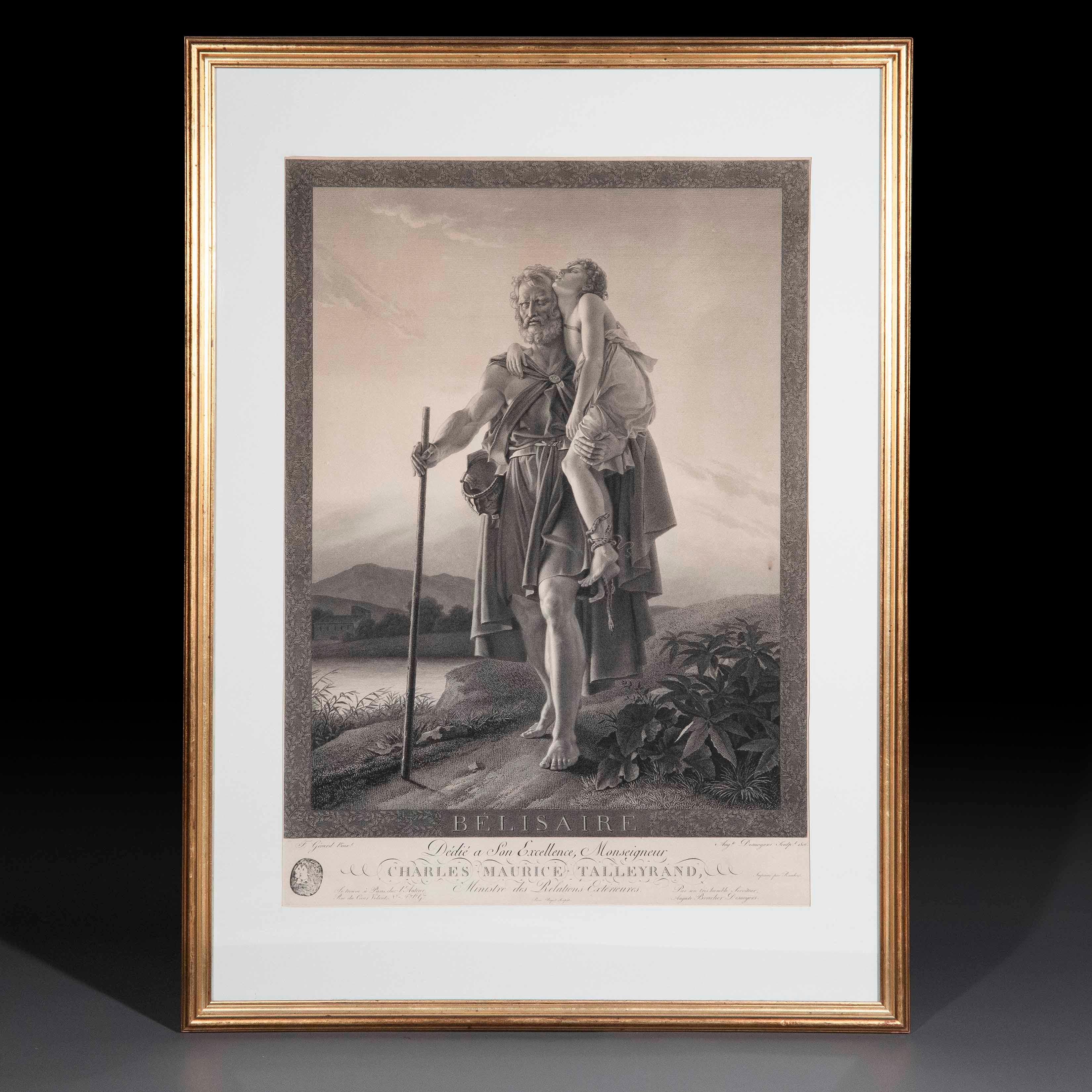 Gravure du XIXe siècle Belisaire par Desnoyers, 1806 en vente 1