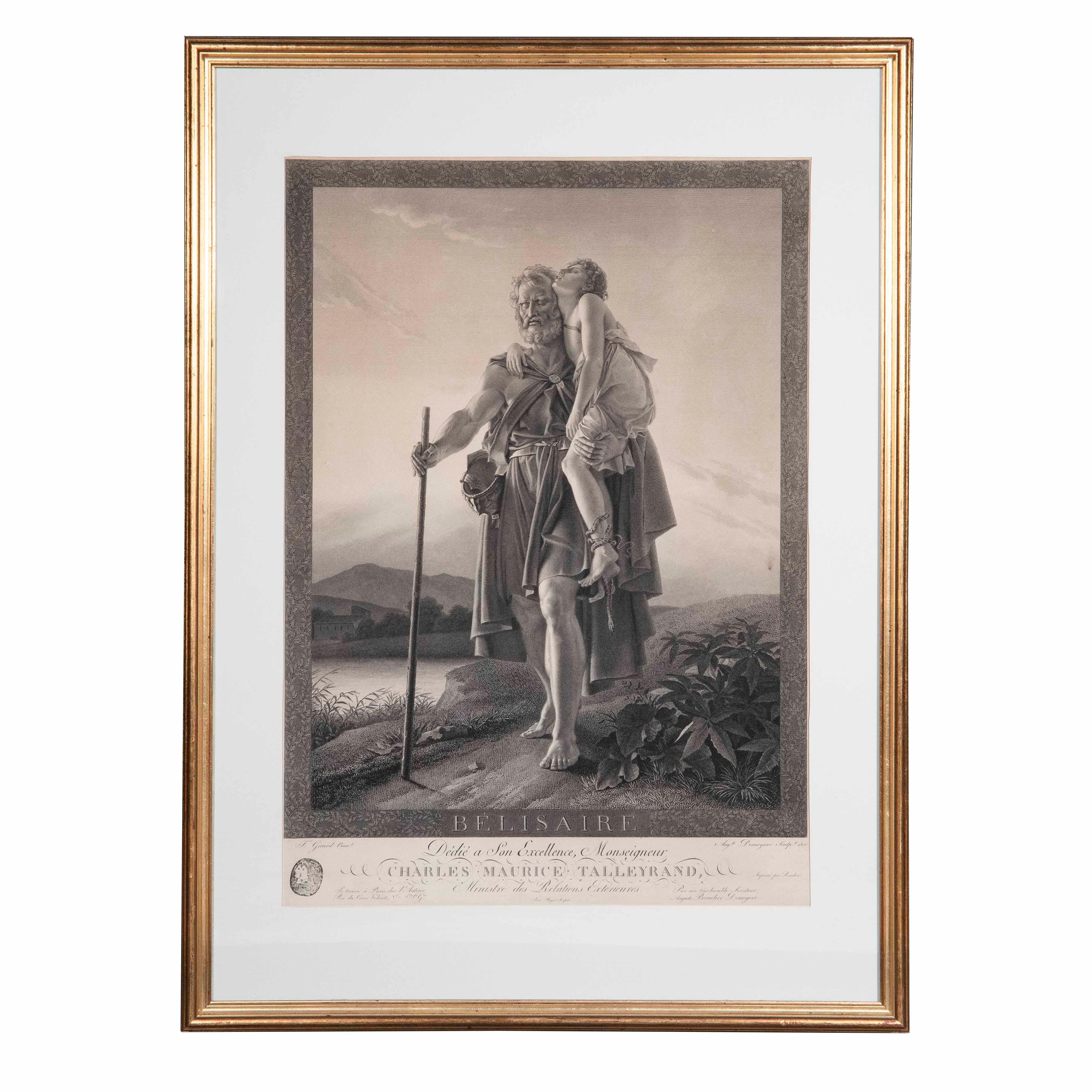 Gravure du XIXe siècle Belisaire par Desnoyers, 1806 en vente 2