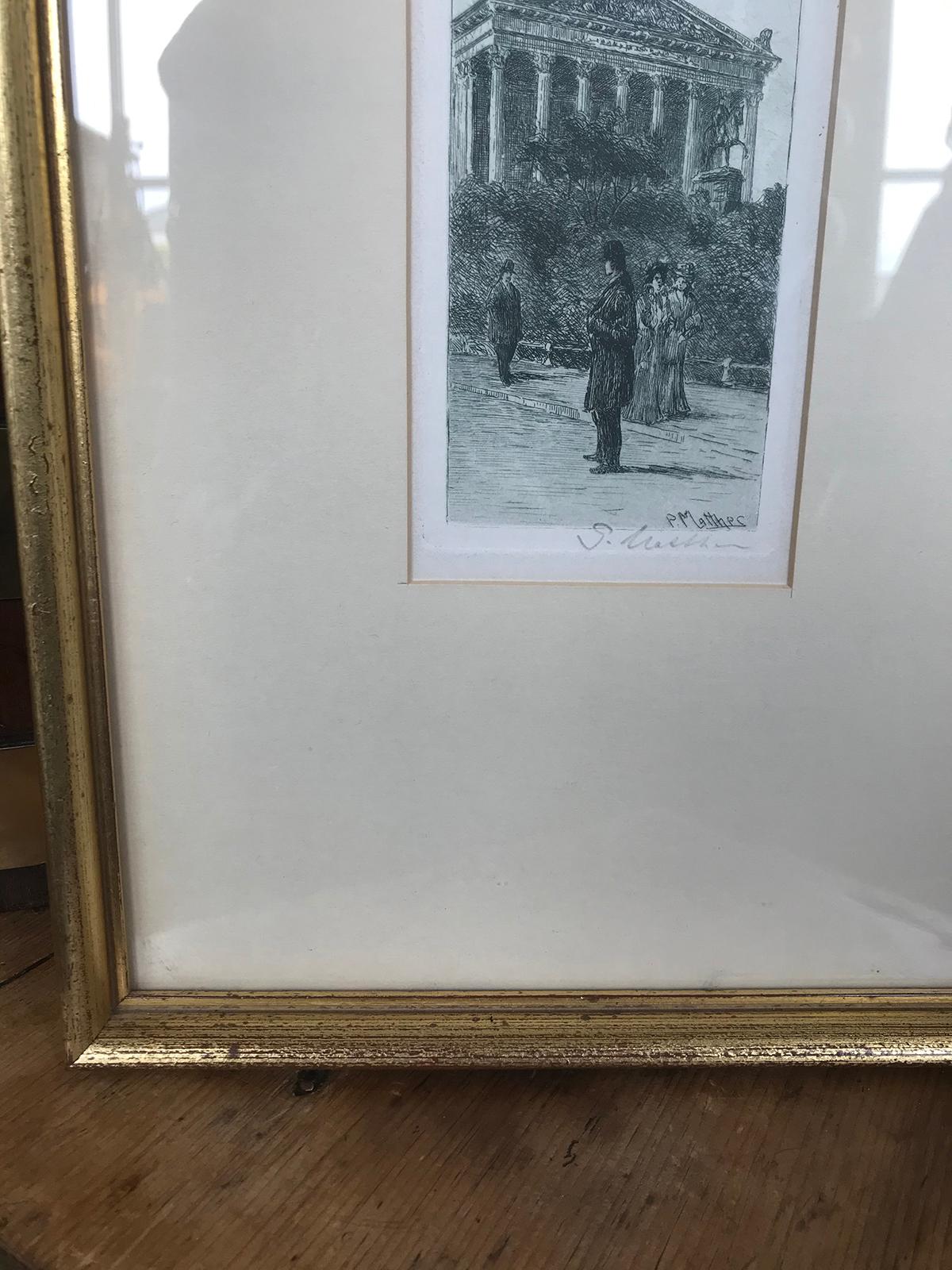 19th Century Engraving by Dutch Artist Oskar Paul Matthew Signed and Framed For Sale 5