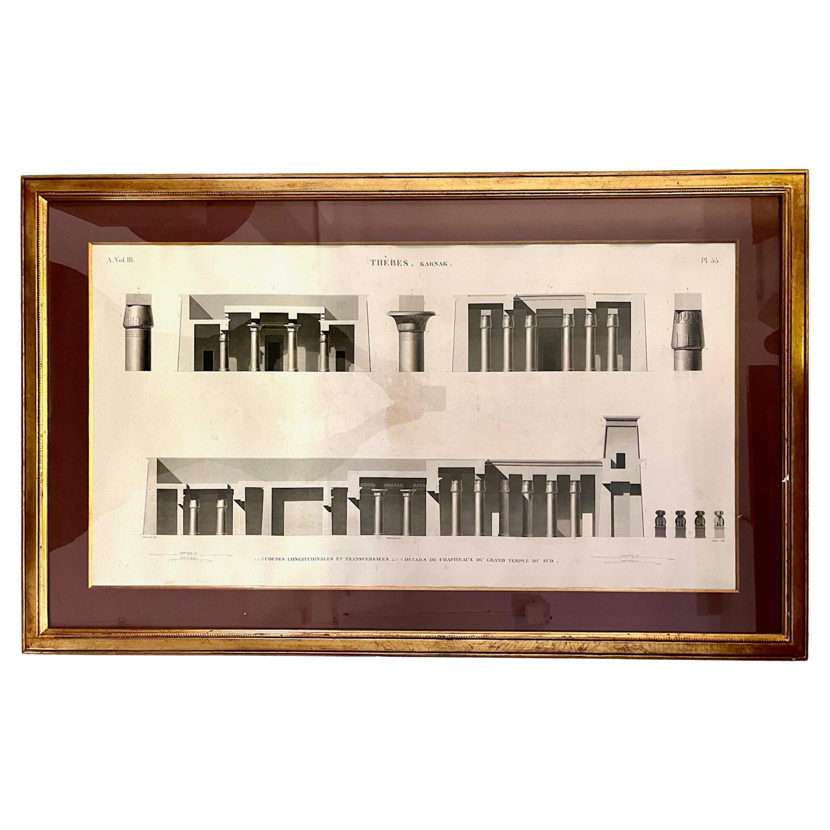 Kupferstich des 19. Jahrhunderts Description de l'Égypte - Karnak-Tempel - Imperial Folio