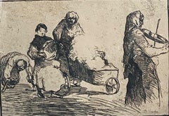 19th-century engraving of a Gypsy family by B. Noureten