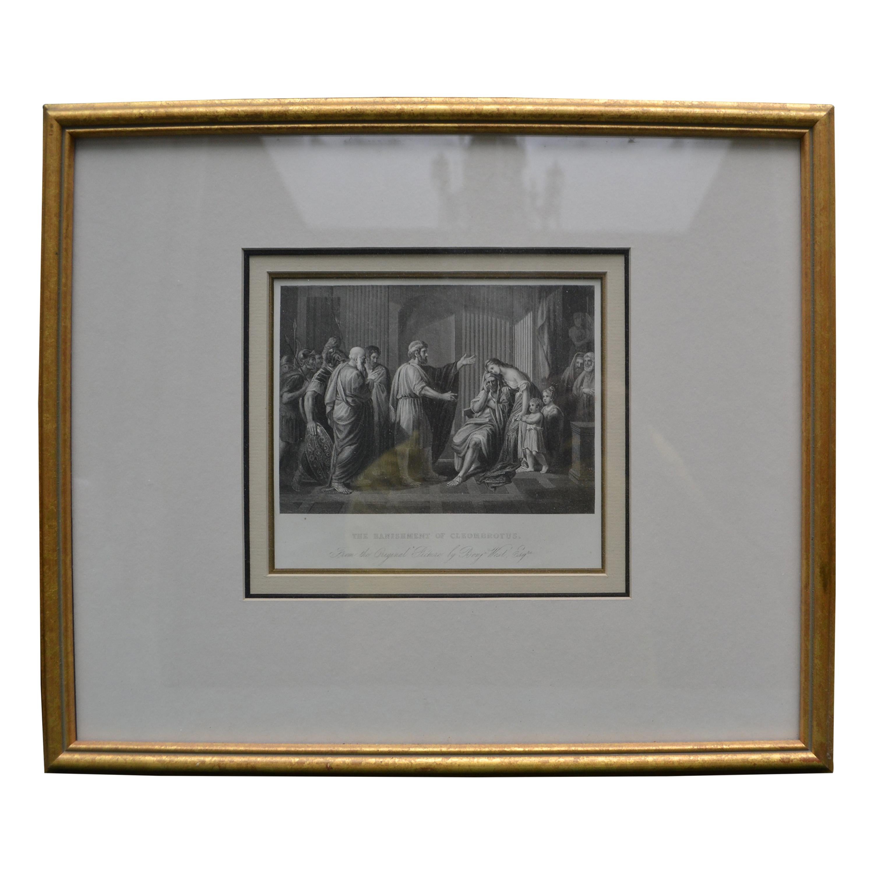 19th Century Engraving of Benjamin West 's the Banishment of Cleombrotus For Sale