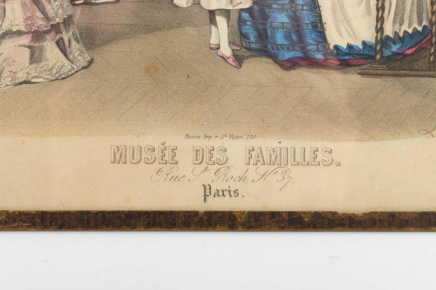 19th Century Engraving, under Glass, Depicting 