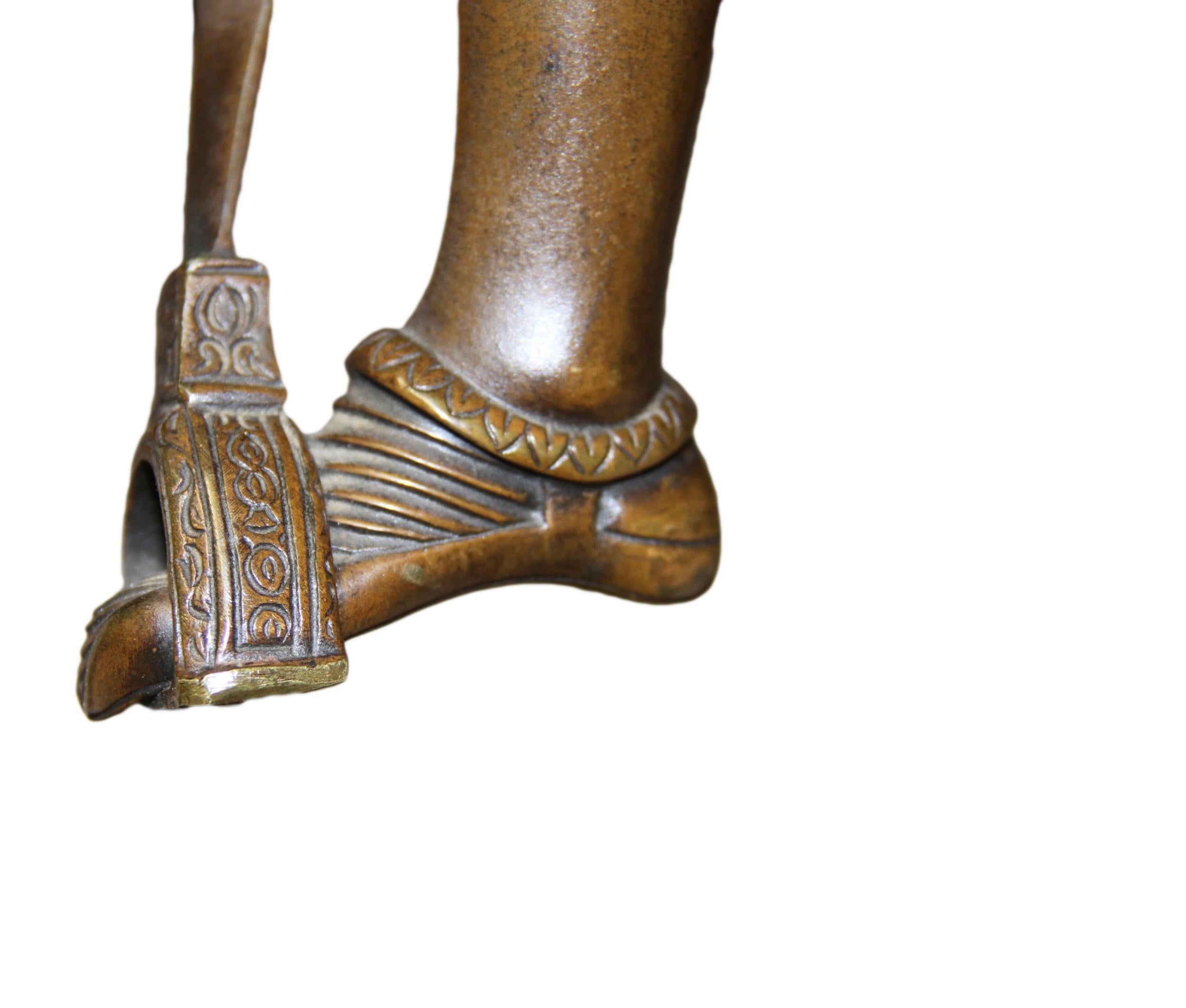 19th Century Equestrian Bronze Statue of Bartolomeo Colleoni After the Original For Sale 5