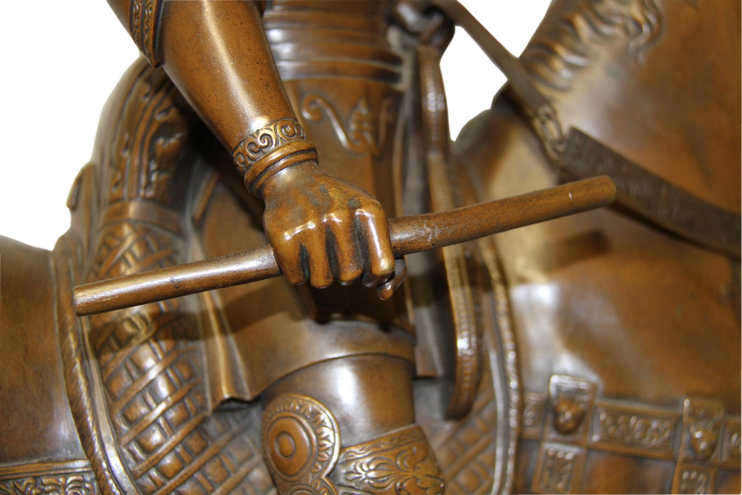 19th Century Equestrian Bronze Statue of Bartolomeo Colleoni After the Original For Sale 8