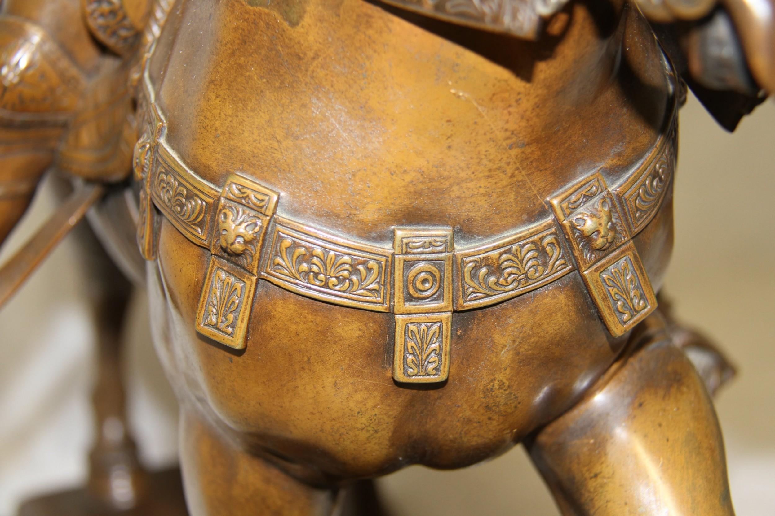 19th Century Equestrian Bronze Statue of Bartolomeo Colleoni After the Original For Sale 9