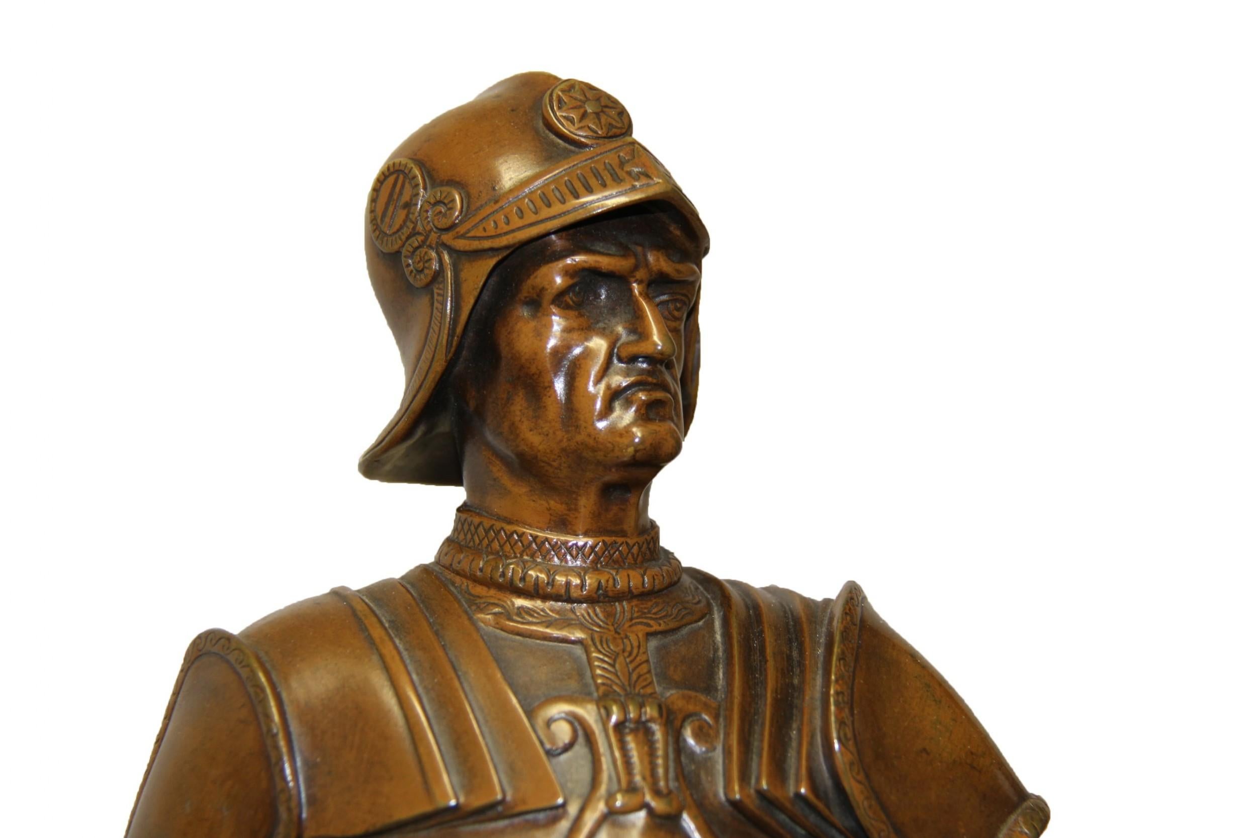 19th Century Equestrian Bronze Statue of Bartolomeo Colleoni After the Original For Sale 11