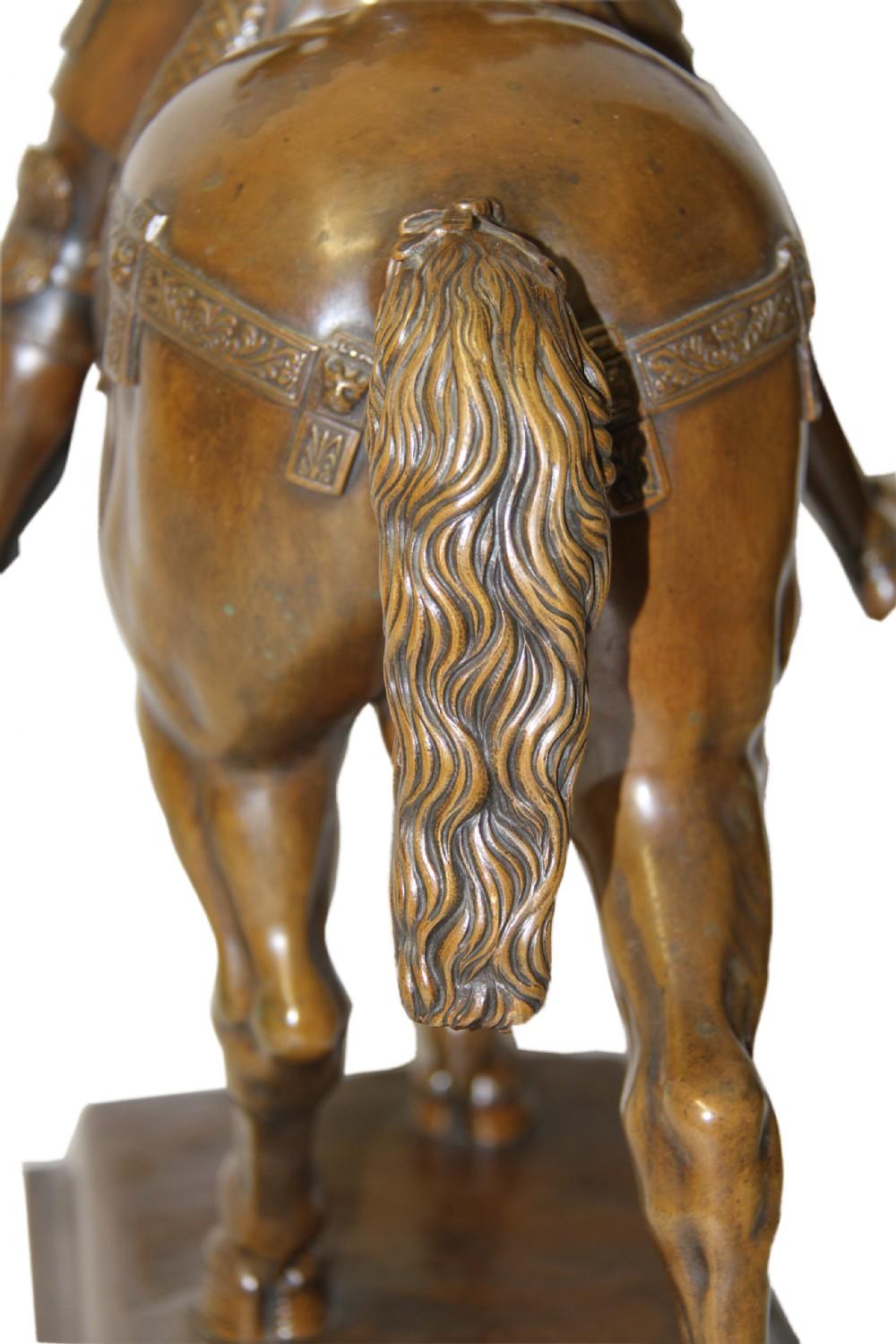 19th Century Equestrian Bronze Statue of Bartolomeo Colleoni After the Original For Sale 4