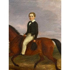 19th Century Equestrian Oil on Canvas