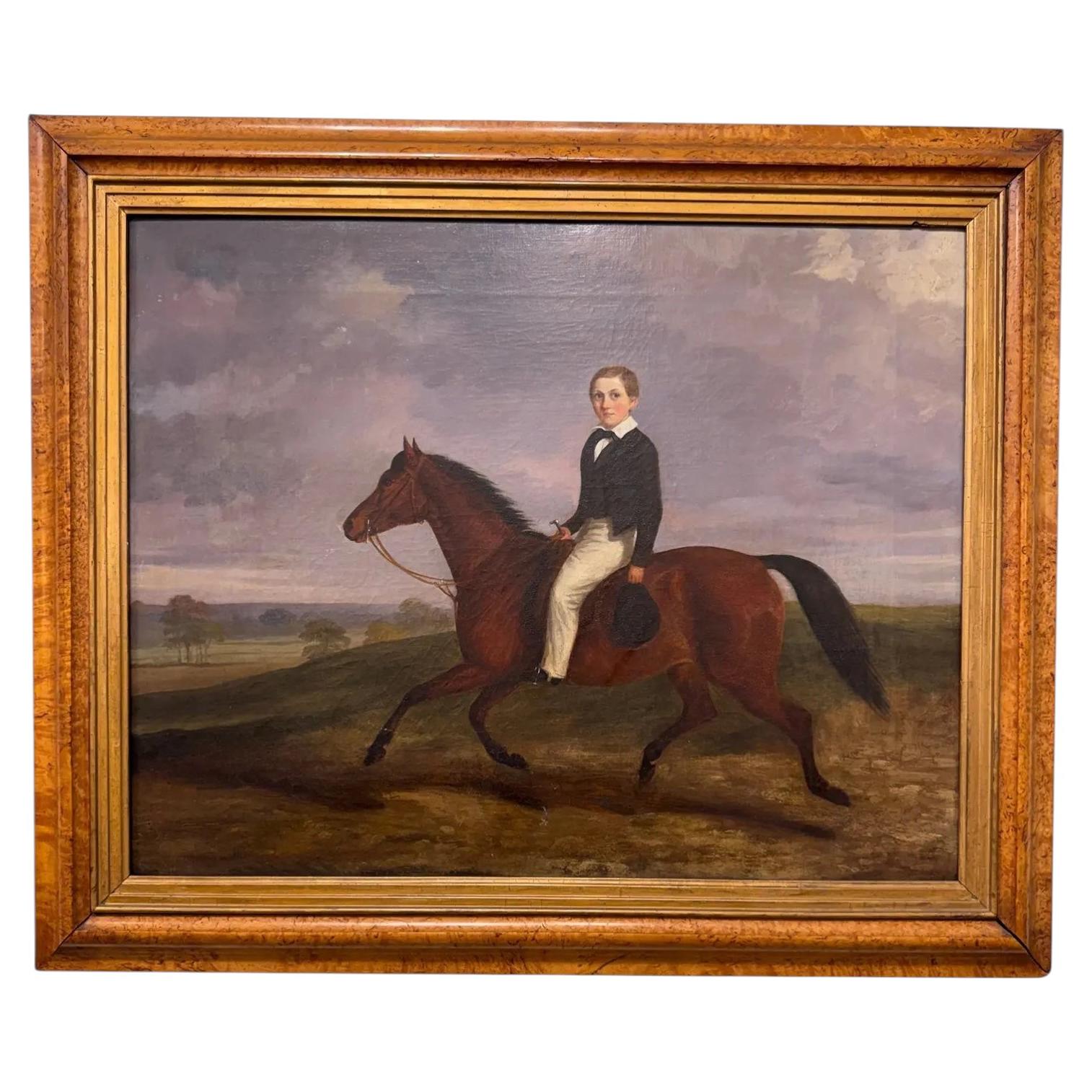 19th Century Equestrian Oil on Canvas