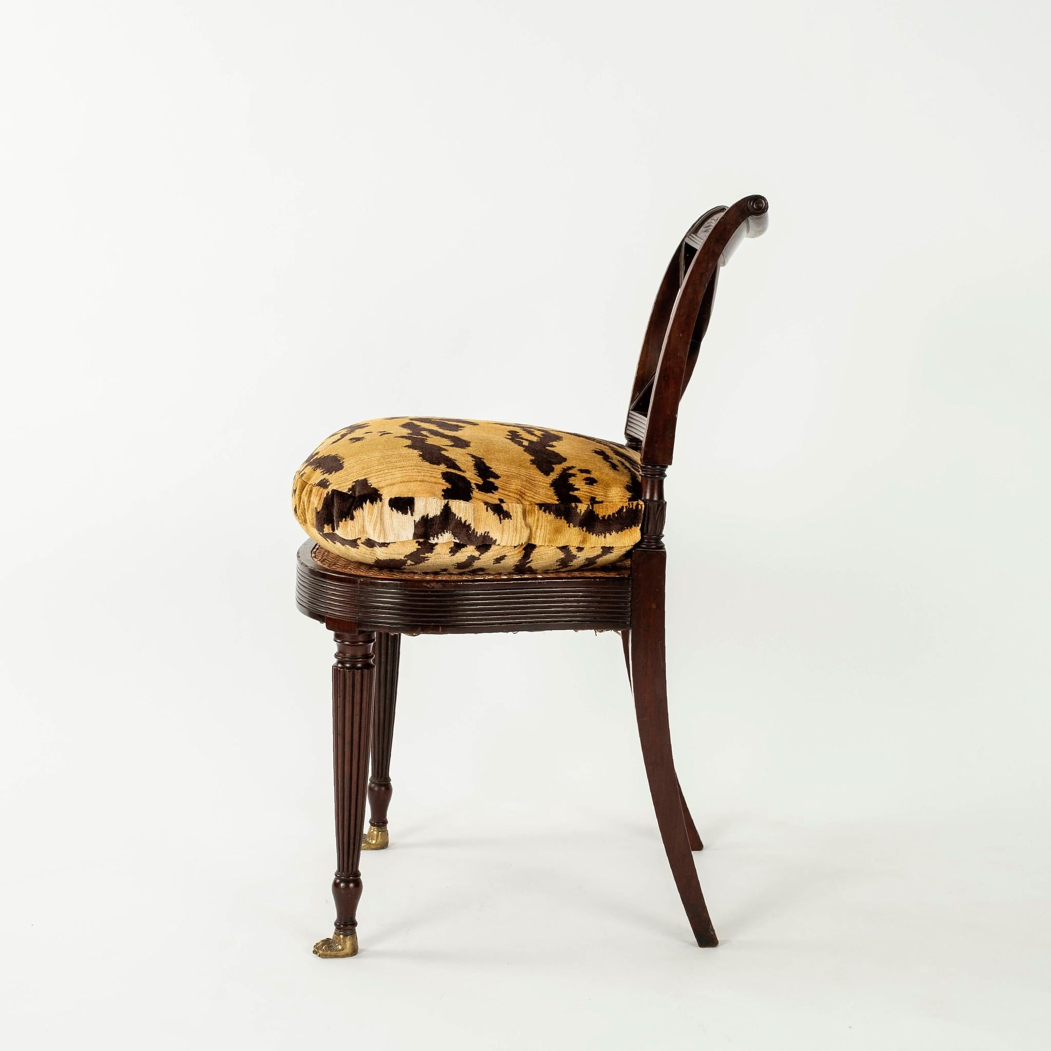 19th Century Ernest Hagen Duncan Phyfe Tiger Velvet Chair 2